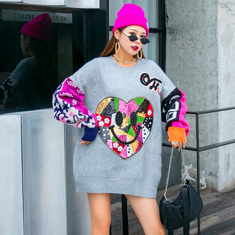 Vefadisa Sequin Women Pullover Sweater 2020 Autumn