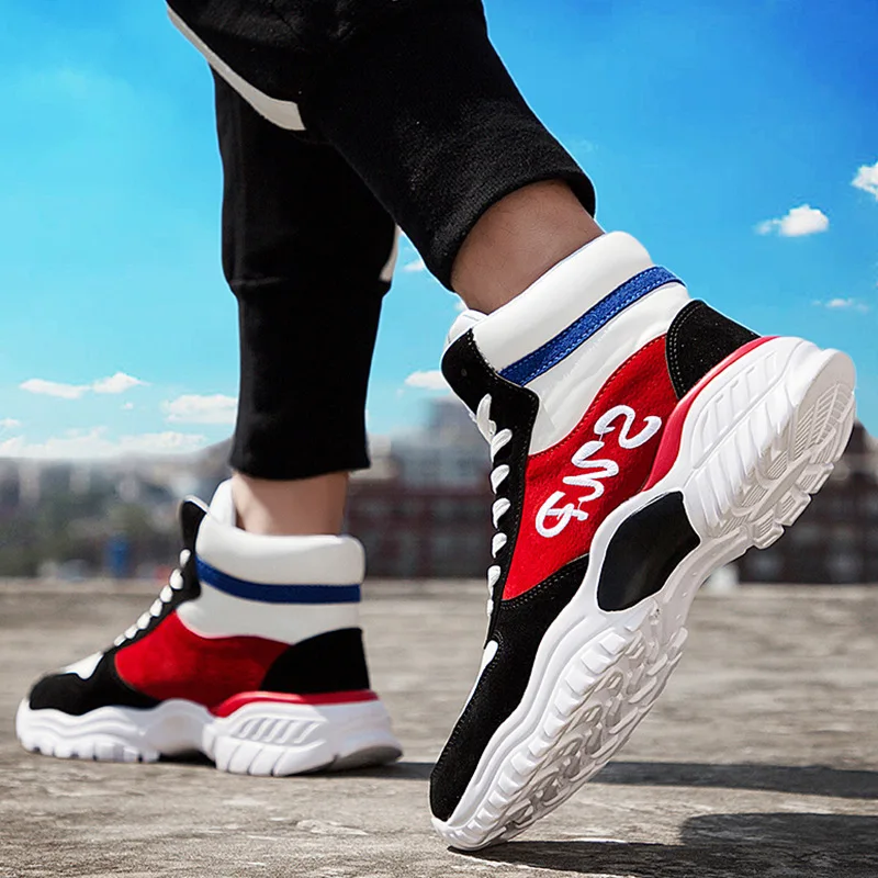 

Winter Cotton-padded Shoes Men's plus Velvet Warm Hip Hop High Shoes Men Korean-style Trend Versatile Casual High State of Men F