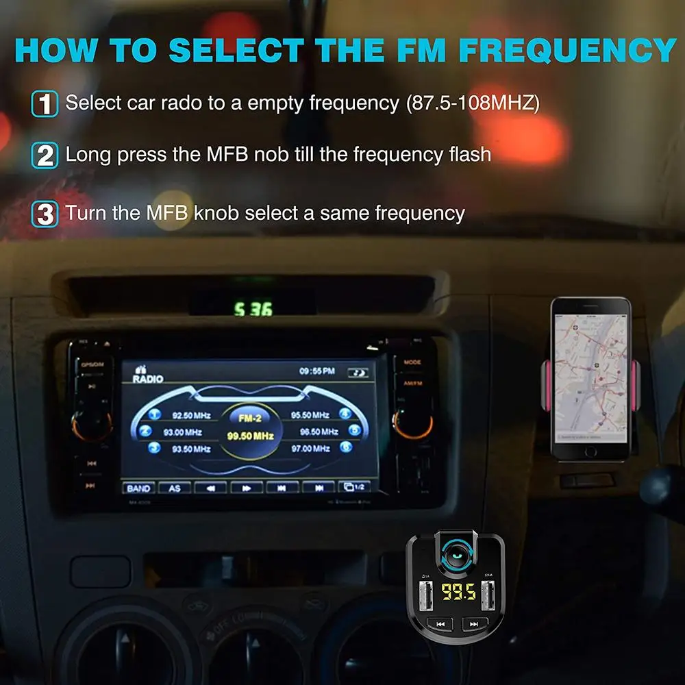 Wireless Bluetooth FM Transmitter 