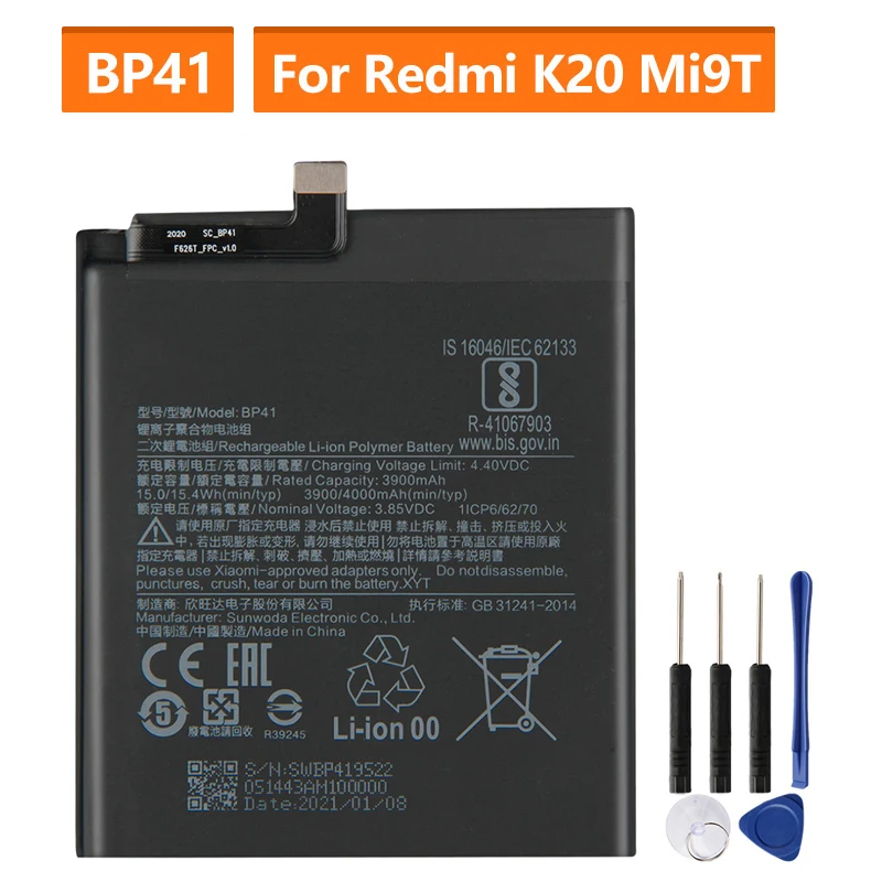 SwarKing Batería de repuesto compatible con Xiaomi Mi 9T Pro/Redmi K20 Pro BP40 con kit de herramientas. 