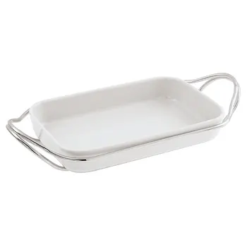 

Sambonet dish rectangular Cm 35x22 with stand New Living steel polished silver
