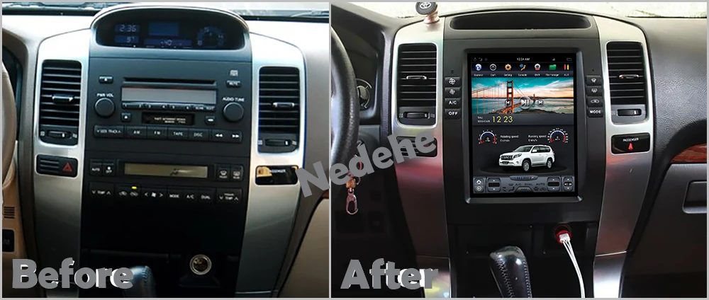 Android 8,1 автомобильный gps-навигация, dvd-плеер для Toyota Land Cruiser Prado 120 2002-2009/Lexus GX470 Tesla стиль 10," ips экран