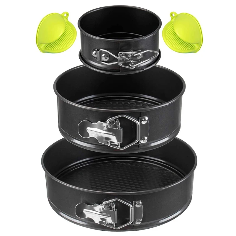 New Round Baking Pan, 3 Hole Adjustable Hinged Pan Coated Stainless