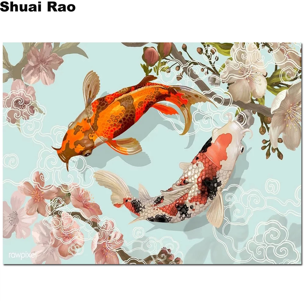 Алмазная живопись koi fish Graphic продажа японских 3d вышивки крестиком алмазная