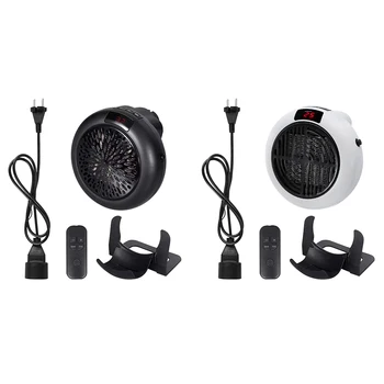 

900W Mini Remote Fast Heating Silent Electric Space Heater Wall Mount Home Office Desktop Warm Air Heater Warmer Fan with Cable