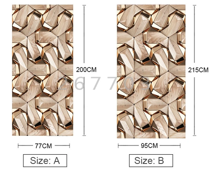 Розовое золото металл 3D шаблон дверь стикер настенные фрески ПВХ самоклеющиеся водоотталкивающие обои наклейки для гостиной Декор 3D Poste