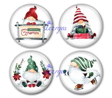 

Merry Gnomes Glass Cabochon Merry Christmas Dwarf Round Photo Glass Cabochon Demo Flat Back Making Findings