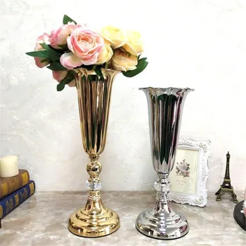 

Luxury Flower Arrange Vase Wedding Catwalk Road Guide Decoration Metal Flower Pot for Wedding Table Centerpiece Decoration