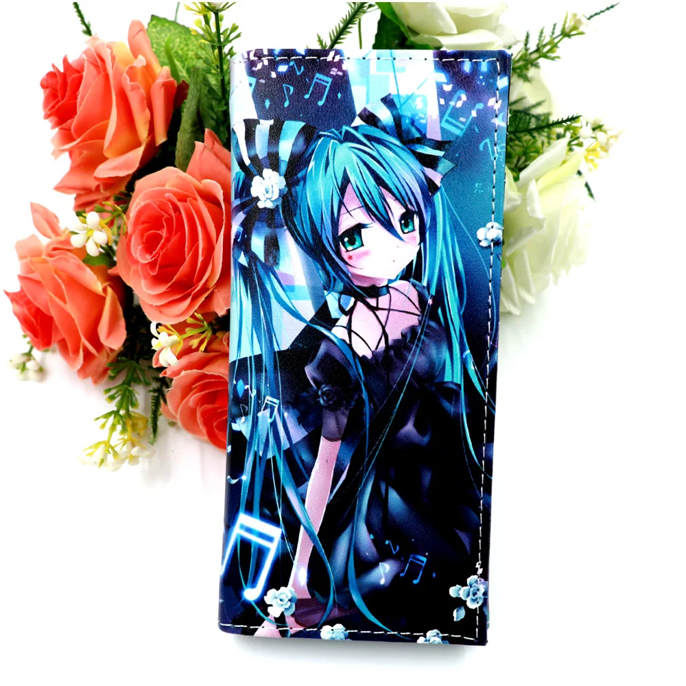 

2 Styles Anime Hatsune Miku PU Leather Long Wallets Cosplay Cartoon Purse with Card Holder