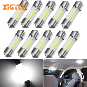 

10Pcs Festoon 31mm 36mm 39mm 41mm C5W Bulb 360 Degree Filament 12 Chips COB LED Crystal Box Light Car Interior Auto Dome Lamp