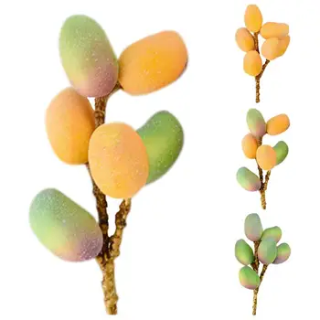 

Artificial Fake Fruit Home Decoration Simulation Orange Ornament Craft Food Photography props Home Mango 6-Head Decorative