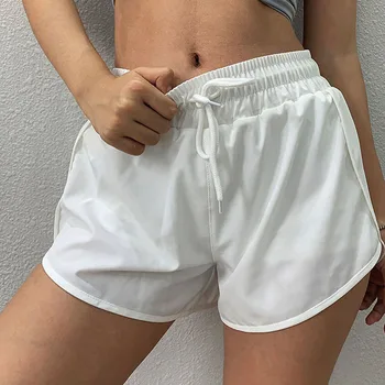 

NORMOV Fitness Women Shorts Summer High Elastic Waist Sashes Bandage Spandex Short Casual Loose Shorts