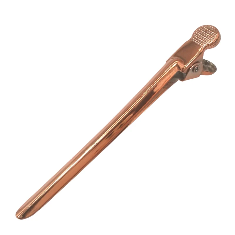12Pcs Dividing Duck Bill Clips, Clamp Hair Styling Clips Hairpin Metal Hairdressing Sectioning for Salon Styling Tools(Rose Gol