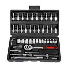 

46pcs Socket Ratchet Car Repair Tool Wrench Set Head Ratchet Pawl Socket Spanner Screwdriver Metalworking Kit Hardware Tools