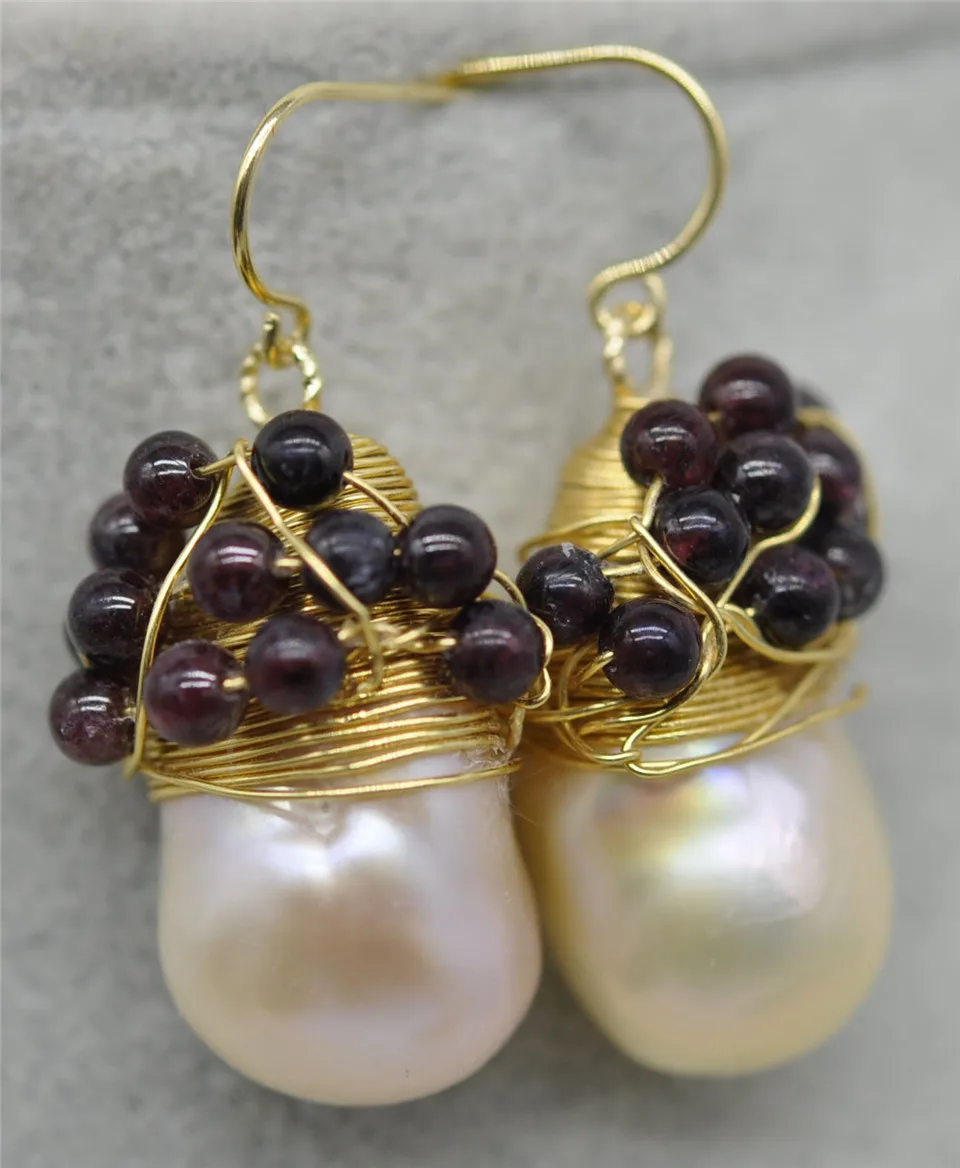 

Женские серьги с натуральным розовым жемчугом Keshi 16x26 мм