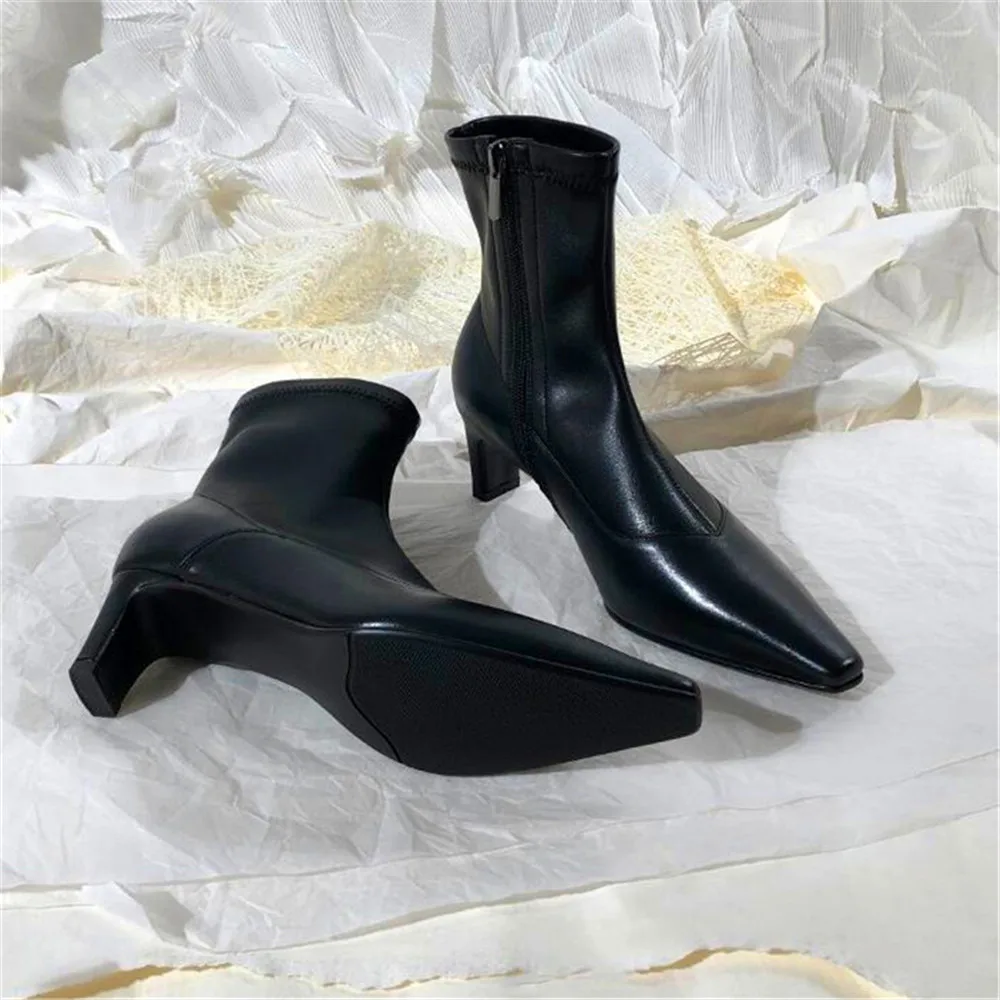 Популярные Botins de borracha botins mujer botas de salto alto sapatos de salto alto para mulheres - Цвет: Black velvet