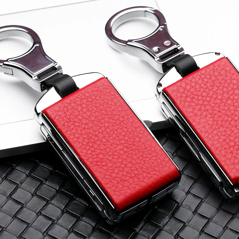 

High Quality Galvanized Alloy Leather Car Smart Key Holder Case Cover For Volvo XC60 XC40 S90 XC90 V90 2018 Keychain Key Shell