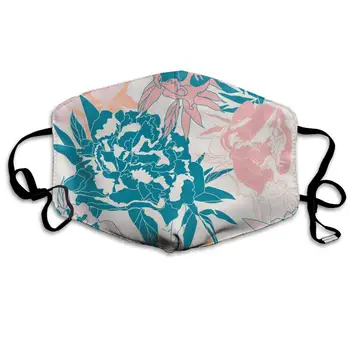 

Thuth Peony and Leaves Dust-Proof Washable Mask - Reusable Mask - Suitable for Men and Women's Masks
