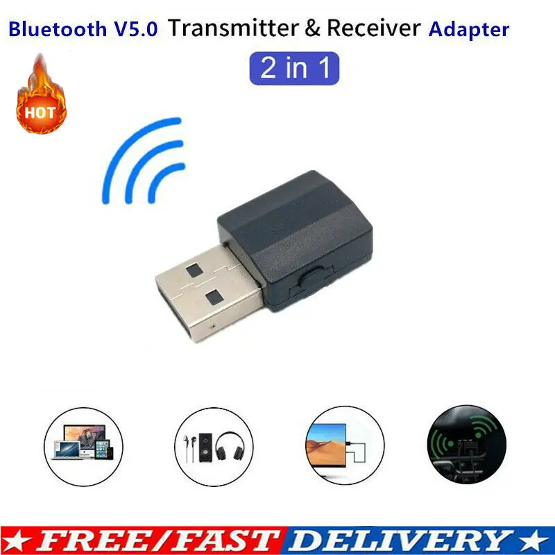 Купить 2 in 1 Wireless Bluetooth 5.0 Audio Transmitter Receiver Adapter USB AUX/RCA Stereo Music For Home Car PC Phone Device  Электроника | Беспроводные адаптеры (4000205402996)