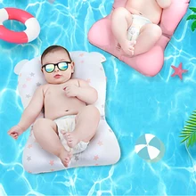 Детская безопасная банная сетка, мягкий детский коврик для душа, приятный для кожи, тканевый коврик для ванной, сиденье для ванной, для новорожденного ребенка, случайный цвет