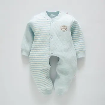 

Unisex Super Soft Baby Clothes Thickening Cotton Warm Crawling Overall Clothes with Open Crotch for 0-1 Year-Old Kids