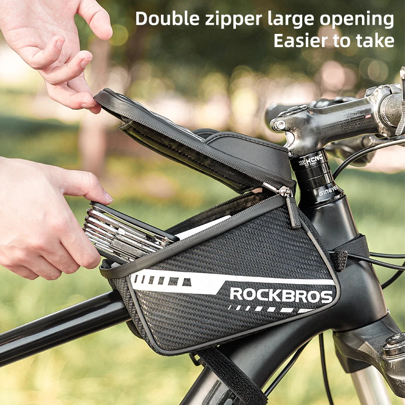 Borsa Per Bici ROCKBROS Borsa Per Telaio Per Tubo Superiore - Foto 9