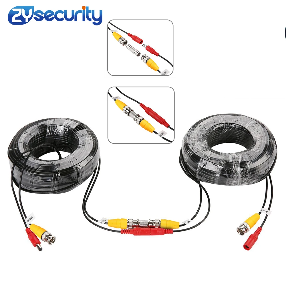 High Quality BNC Video Cable Security CCTV Camera Wire DC Power Copper Cored Line AHD TVI CVI Surveillance DVR System Instal