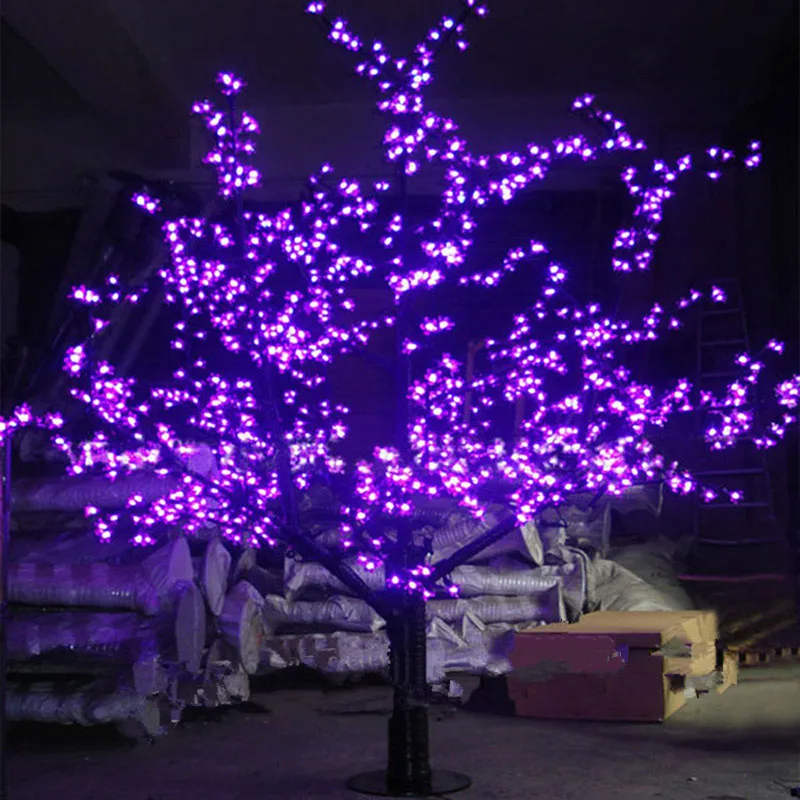1,5 м 1,8 м 2 м Блестящий светодиодный светильник вишневого цвета для рождественской елки, водонепроницаемый садовый пейзаж, декоративная лампа для свадебной вечеринки, ПИС