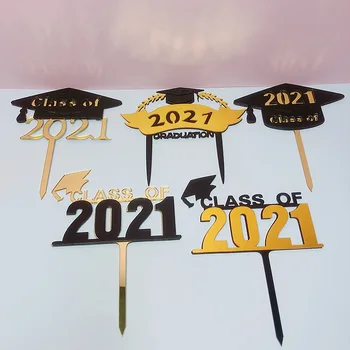 

New Class of 2021 Cake Topper Congrats Grad Acrylic Cake Toppers For 2021 Graduations College Celebrate Party Cake Decorations