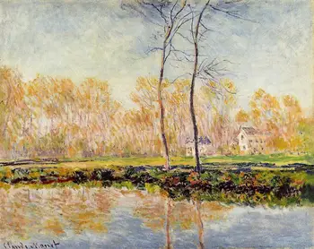

8 Hand Painted Art Paintings by College Teachers - Banks of River Epte at Giverny Claude Monet scenery - Oil Painting on Canvas