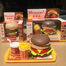 

Children Kitchen Toys Suits Play House Games Food Toys Simulation Food Hamburger Fries Model Boys Girls Baby Puzzle Game Gifts