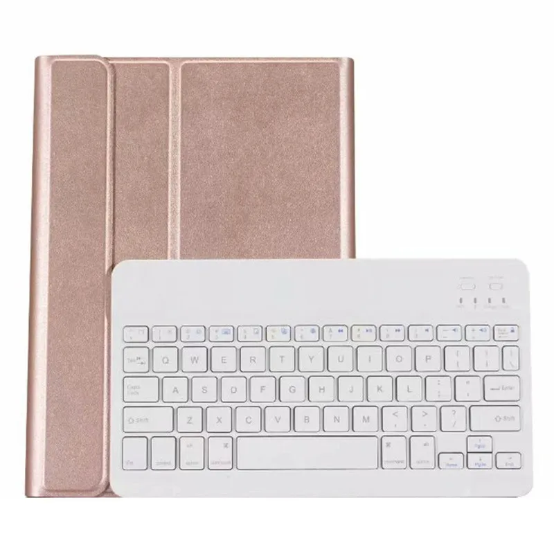 VOBERRY чехол для IPad 10,2, съемный чехол с Bluetooth клавиатурой, откидная подставка для Apple IPad 7, 7-го поколения, английская клавиатура - Цвет: Rose Gold