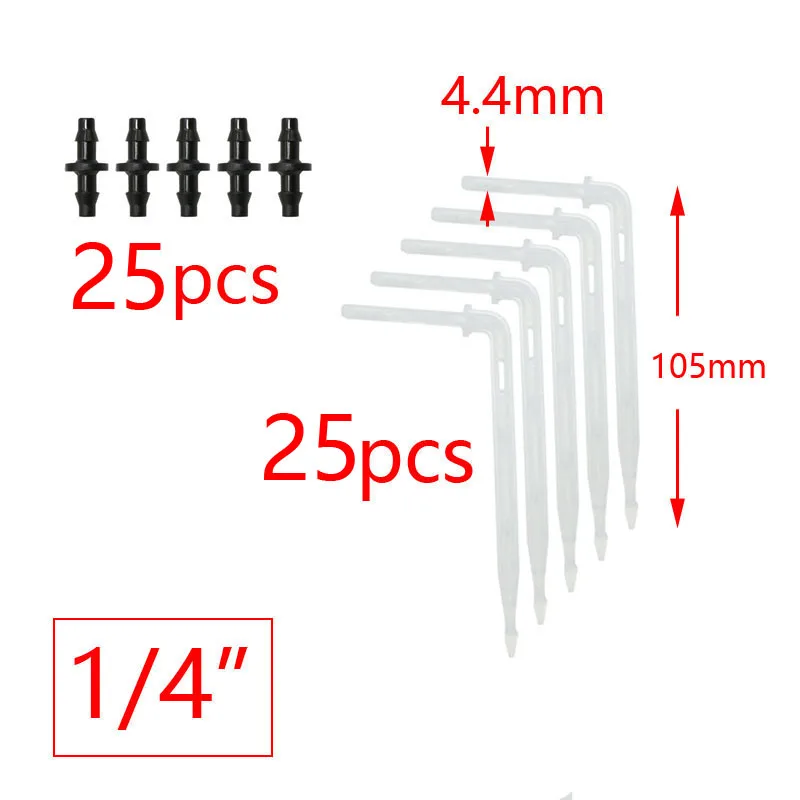 Drip Irrigation Spike Drip Irrigation Garden Dripper Drip Irrigation Stakes 3/5mm 4/7mm Arrow Drippers 1/8" 1/4" Drip Spike Elbow Arrow Drop Emitter Potted Irrigation Watering To Root Of Plant 25 PcS