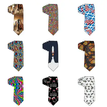 

New Formal Ties For Men Classic Polyester Printed Plaid Dots Party Necktie Fashion Slim 8CM Wedding Business Male Casual Gravata