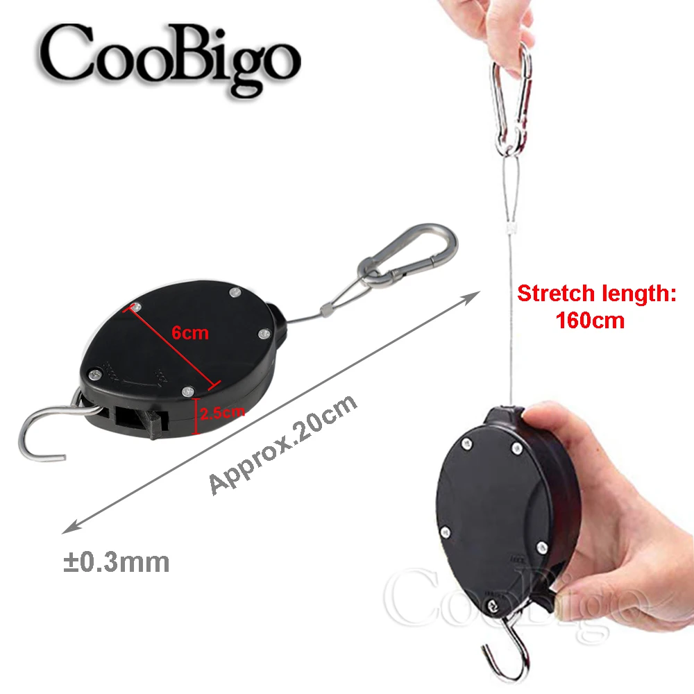 Plant Hook Pulley Retractable Plant Hanger Adjustable Hooks for Garden Baskets Pots Birds Feeder Easy Reach Auto Lock Plastic plant hanger