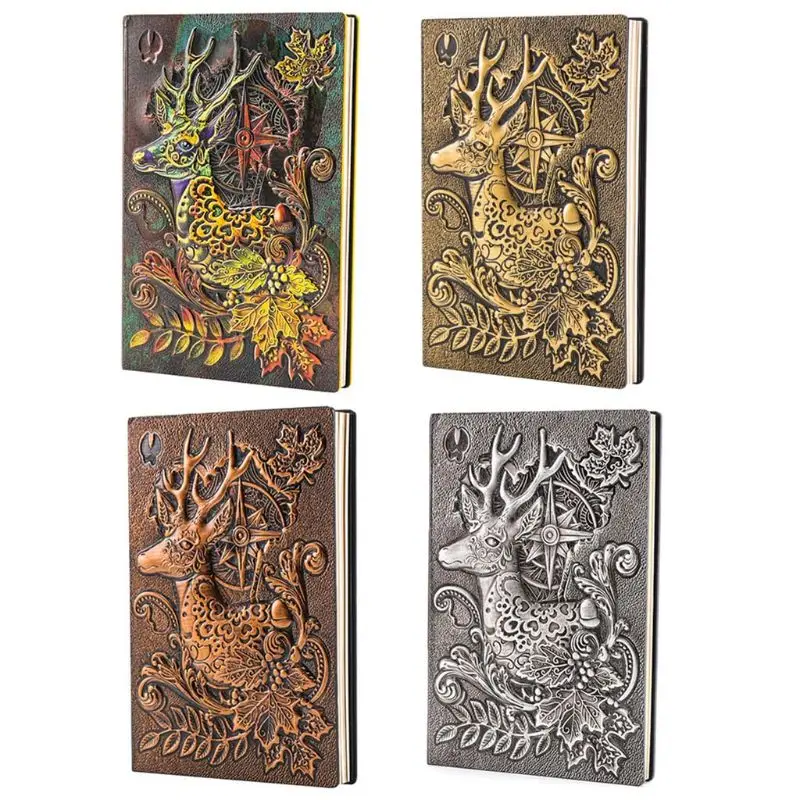 

Creative Deer Embossed A5 Leather Notebook Journal Notepad Travel Diary Planner Book School Office Supplies