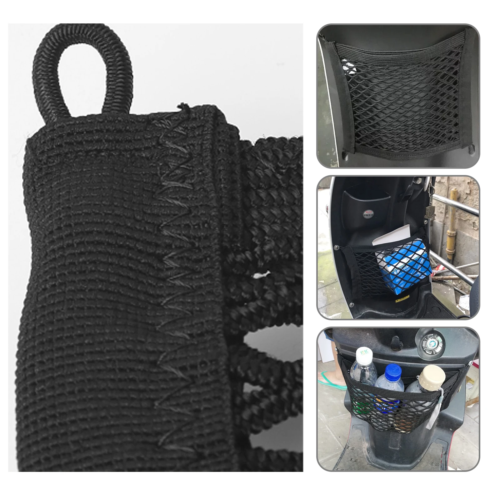 High Elastic Motorcycle Bicycle Storage Net Trunk Bag Motorbike Luggage Net Hook Hold Bag Cargo Bike Scooter Luggage Supplies