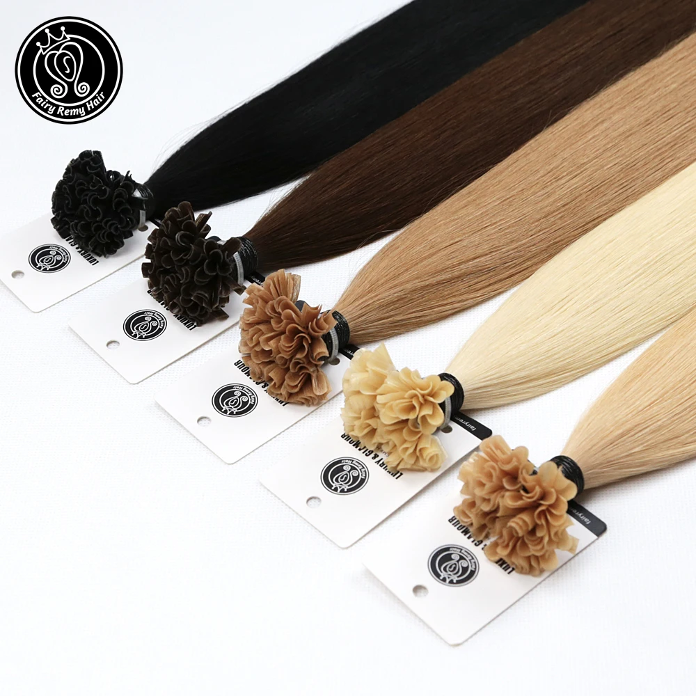 KeratinCapsulesUTipHumanFusionHairSilkyStraightRealRemyPre