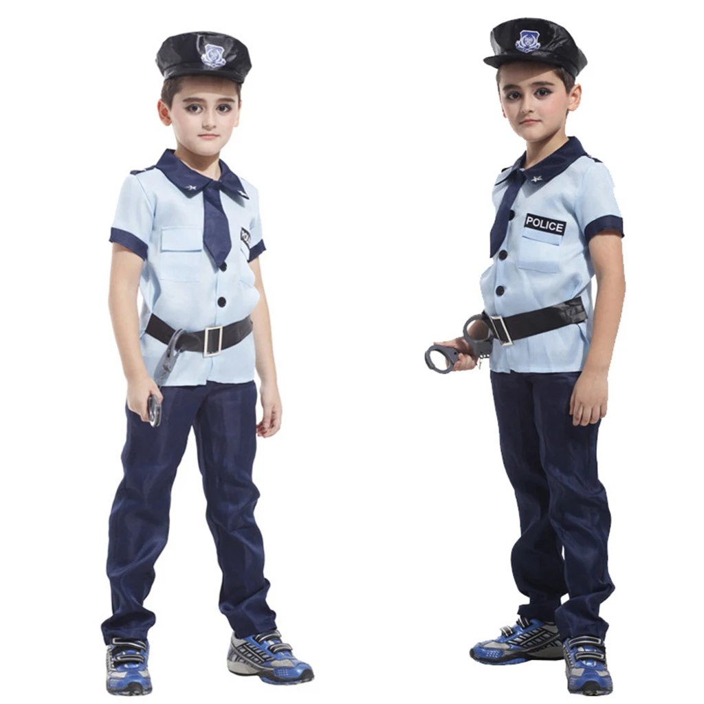 Dress Up America Police Role Play Costumes Set with Shirt,Pants,Hat,Necktie