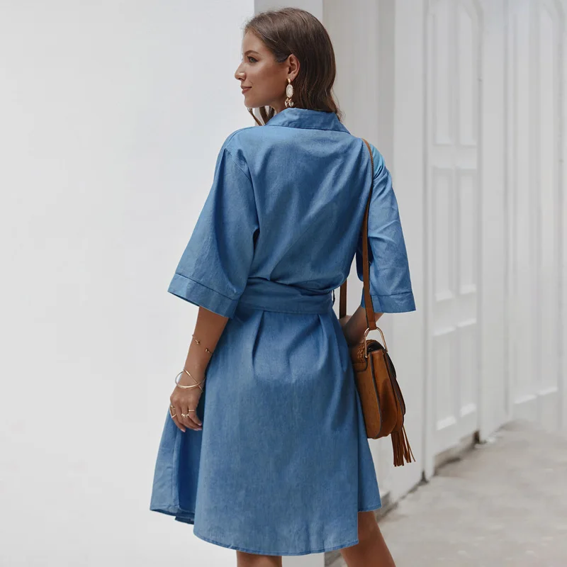 Belle Poque женское платье-свитер на пуговицах осеннее платье Vestidos однотонные элегантные платья с длинным рукавом Свободные офисные платья