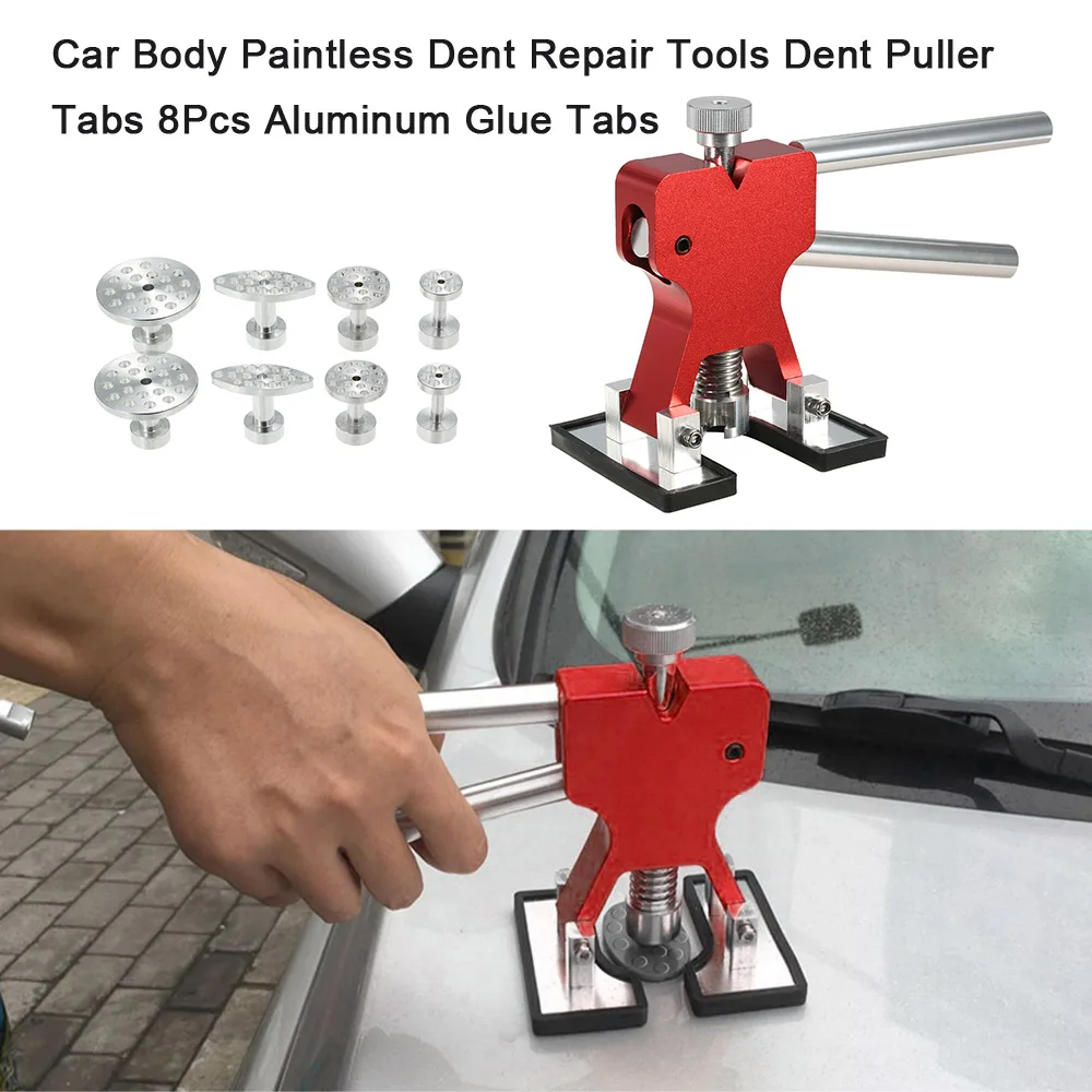 

Car Body Paintless Dent Repair Tools Dent Puller Tabs 8Pcs Aluminum Glue Tabs