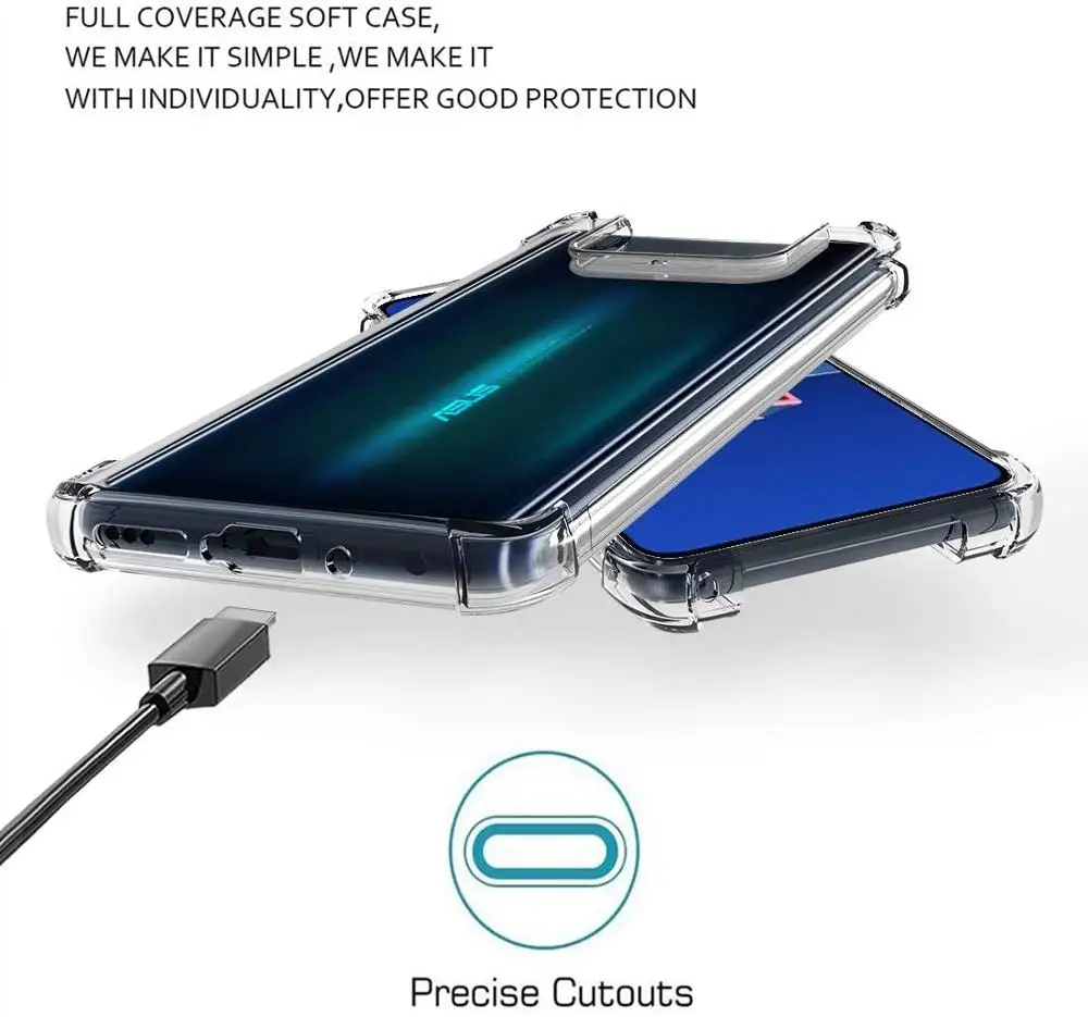Phone Case Case for Zenfone 7 ZS670KS Shockproof Durable Soft TPU Reinforced Corners Cover for Asus Zenfone 7 ZS670KS Pro ZS671KS