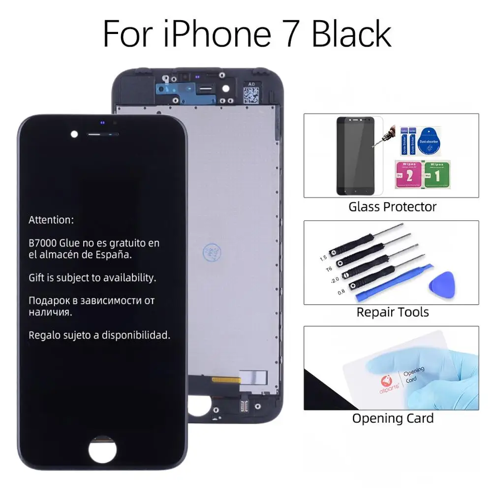 Grade AAA OEM Дисплей для iPhone 6 6S 5S 7 6 Plus в сборе с тачскрином на рамке черный белый - Цвет: For iPhone 7 Black