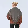 Fashion Solid Color Air Conditioning Warm Wool Knitted Shawl Women Winter Cold Cashmere Fringed Flower Hollow Triangle Scarf T78 5