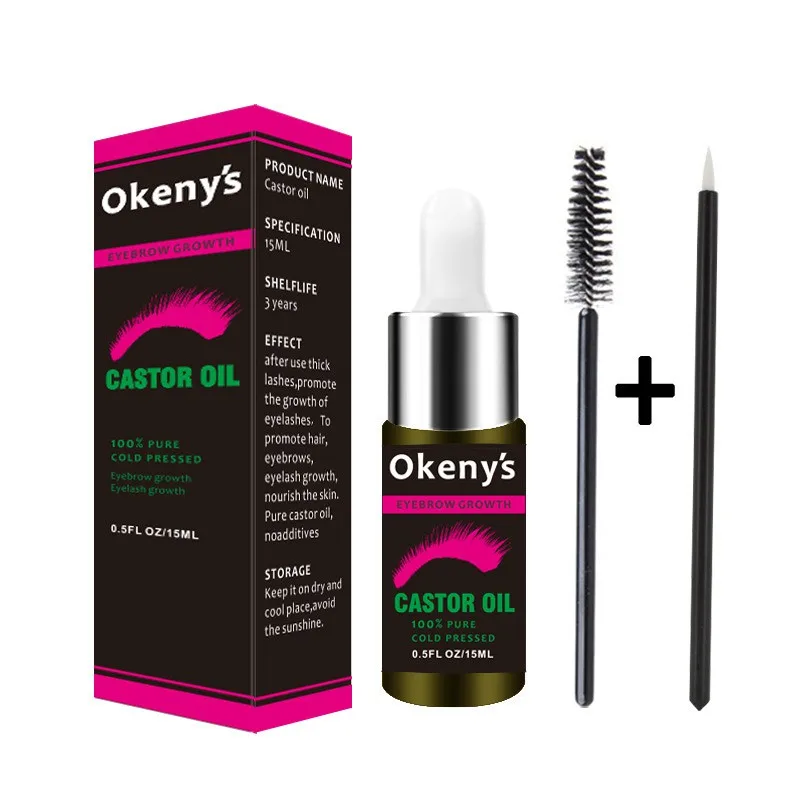 

Hot 15 ML Hair Essential Oil Natural Castor Oil Eyelashes Eyebrow Growth Prevent Skin Aging Castor Organic Serum Mascara