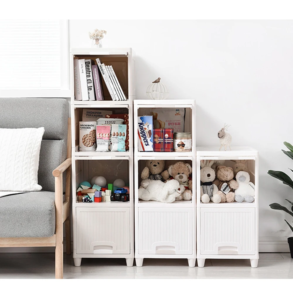 

4-Tire Storage Cabinet With 2 Drawers Organizer Unit Book Food Box Plant Vase Clother Display Rack For Bathroom Bedroom Kitchen