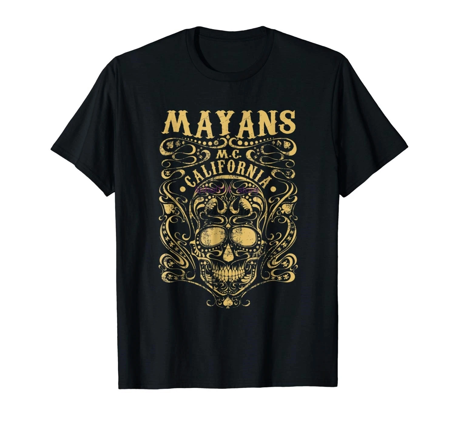 

brand men shirt Mayan MC Apparel Vintage T Shirt Limited Gold Skull Edition