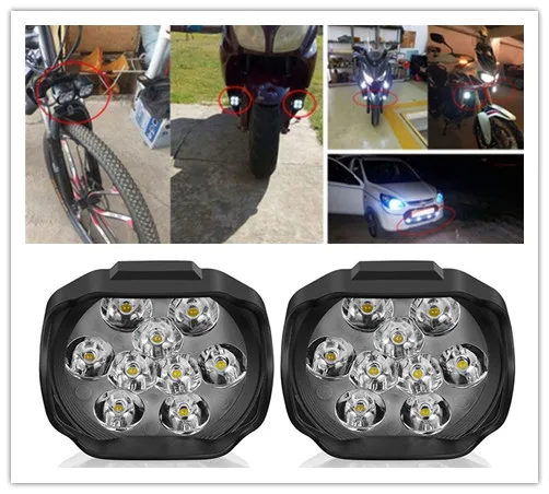

Led Light Motorcycle Super Bright High Power 9LED 6W White Headlight Working Light Driving Fog Light Working Spotlight 1500lm