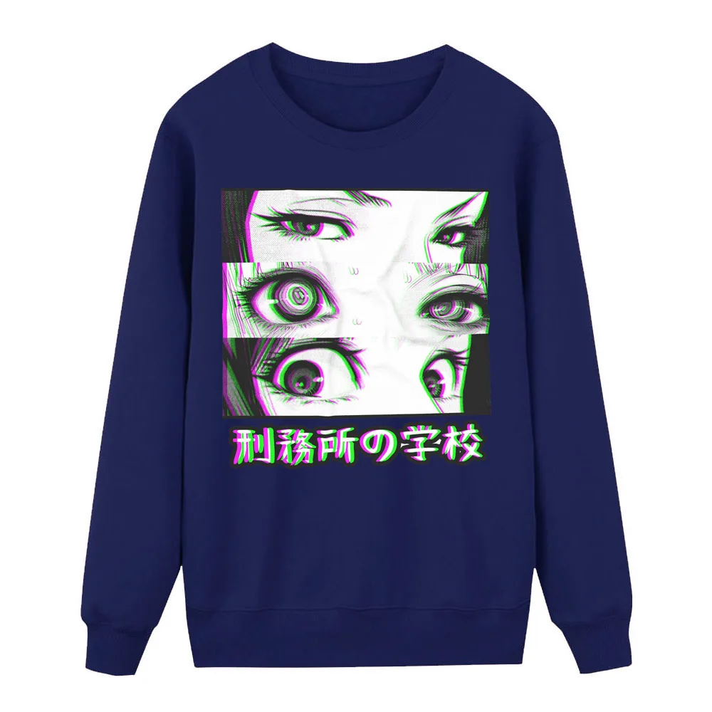 dark blue 6 Япония Аниме Prison School Eyes Sad Женская Толстовка Толстовки весна зима горячая распродажа Повседневный Свободный пуловер с круглым вырезом - Цвет: dark blue 6