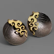 INATURE 925 пробы серебряные модные массивные круглые серьги-гвоздики для женщин современные ювелирные изделия